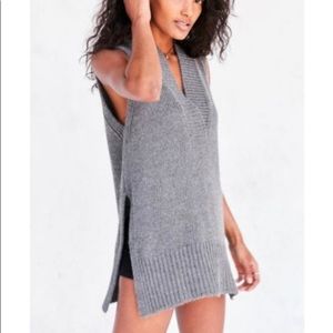 Silence + Noise Gray V-Neck Sweater